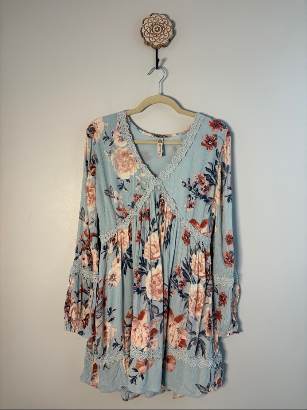 American Rag Light Blue Floral Mini Dress
